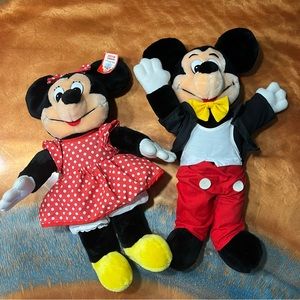 Vintage Disneyland Minnie and Mickey Plush 18” made in Korea